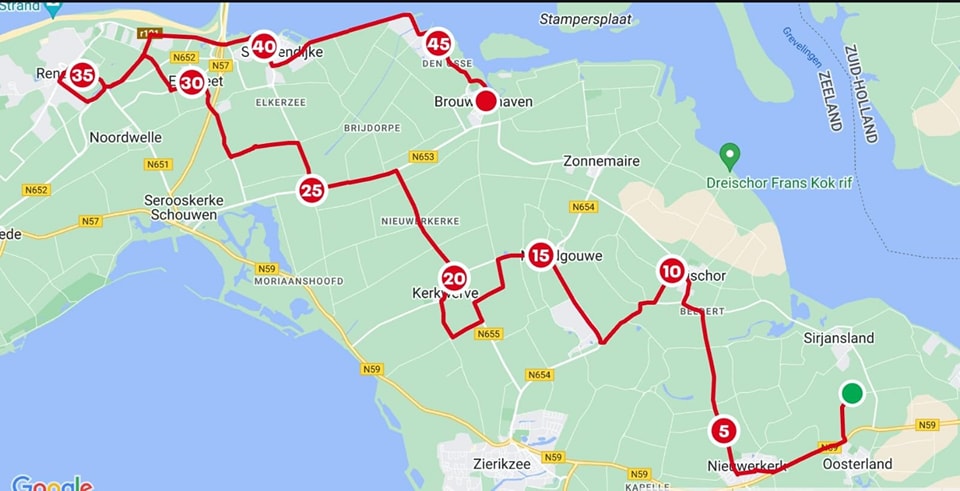 Route Lichtjestocht Schouwen-Duiveland